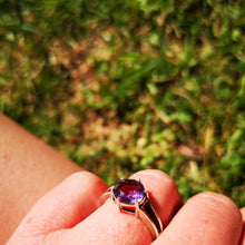 Charger l&#39;image dans la galerie, Bague indienne argent pierre améthyste
