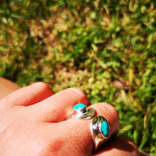 Charger l&#39;image dans la galerie, Bague indienne en argent turquoise Kareena
