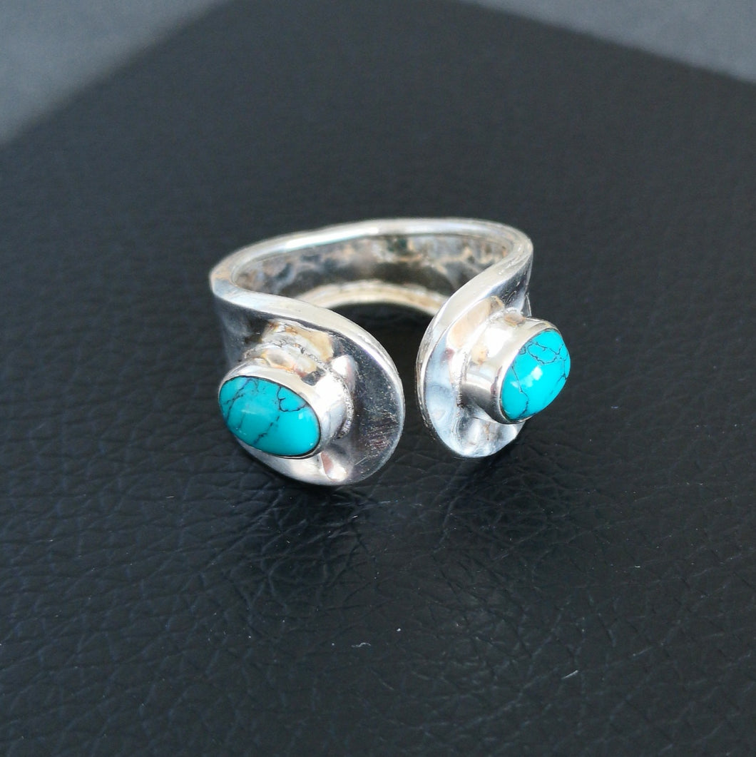 Bague indienne en argent turquoise Kareena