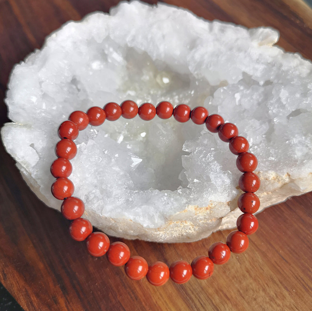 Bracelet en pierre Jaspe rouge