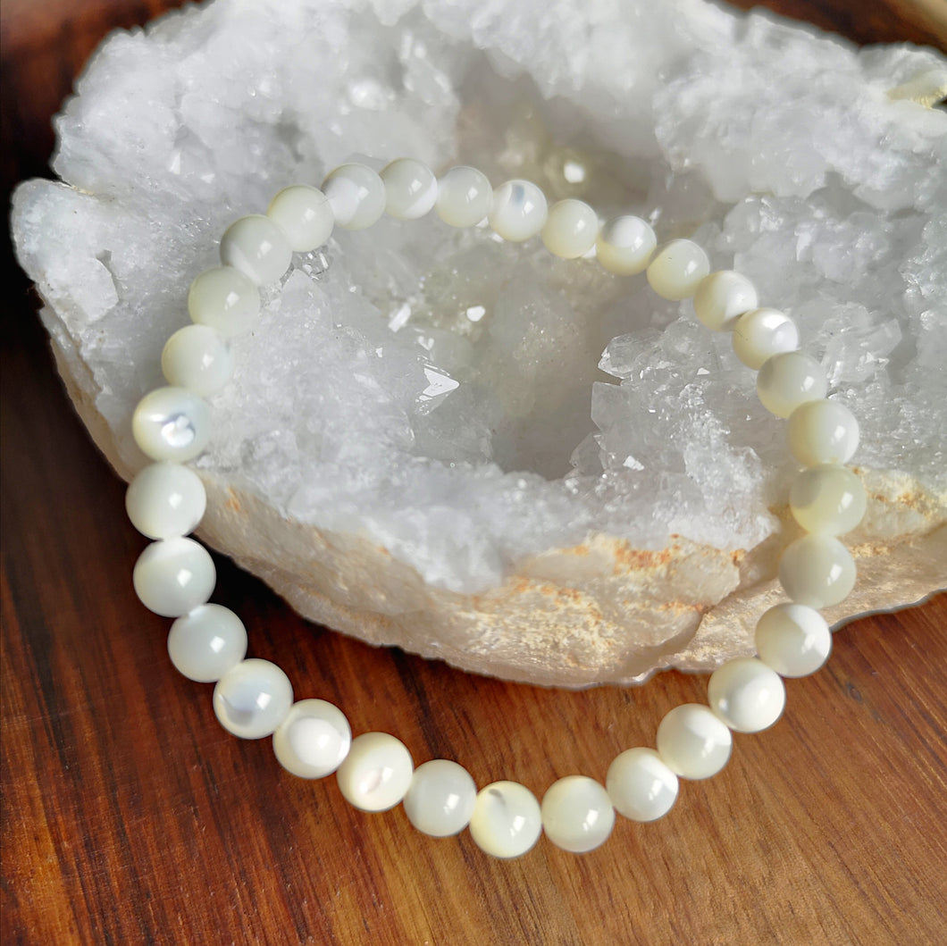 Bracelet en pierre agate blanche Confiance en soi