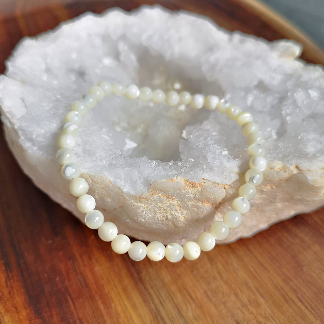 Bracelet en pierre agate blanche Apaisement