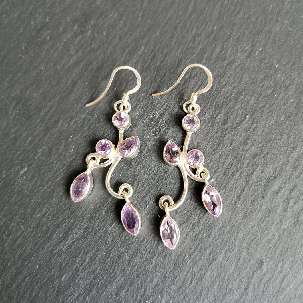 Boucles d'oreilles en pierre améthyste