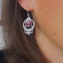 Charger l&#39;image dans la galerie, Boucles d&#39;oreilles argent rubis
