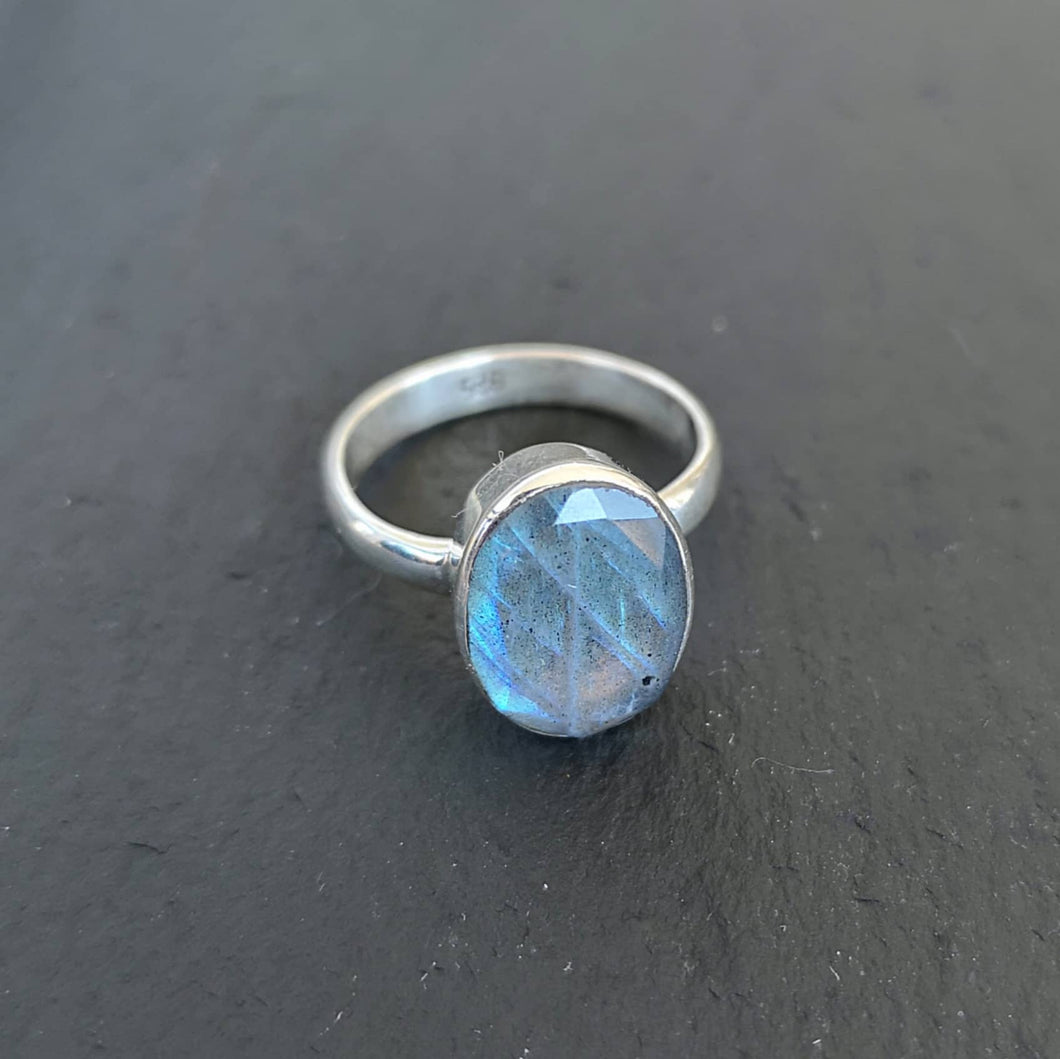 Bague en argent 925 labradorite Lola