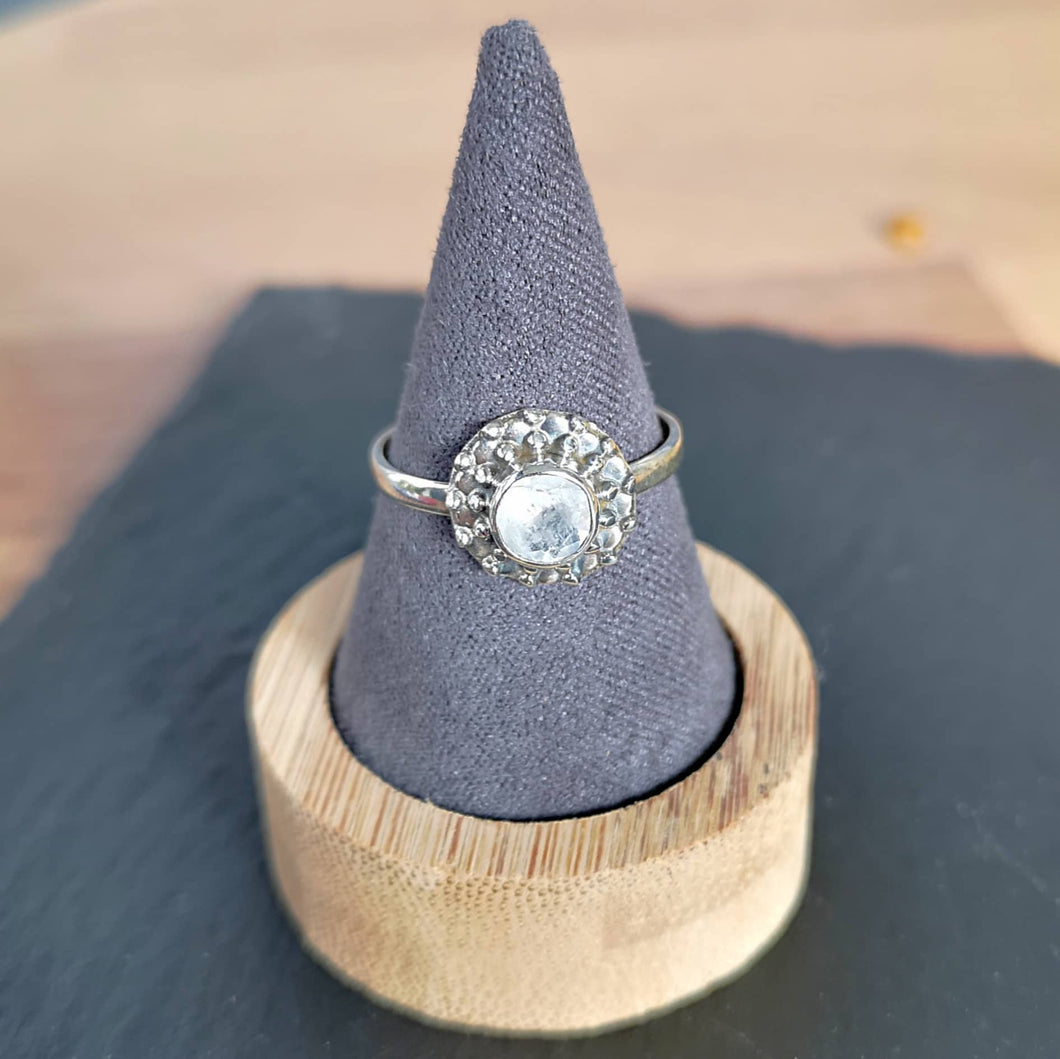 Bague indienne en argent 925 pierre de lune