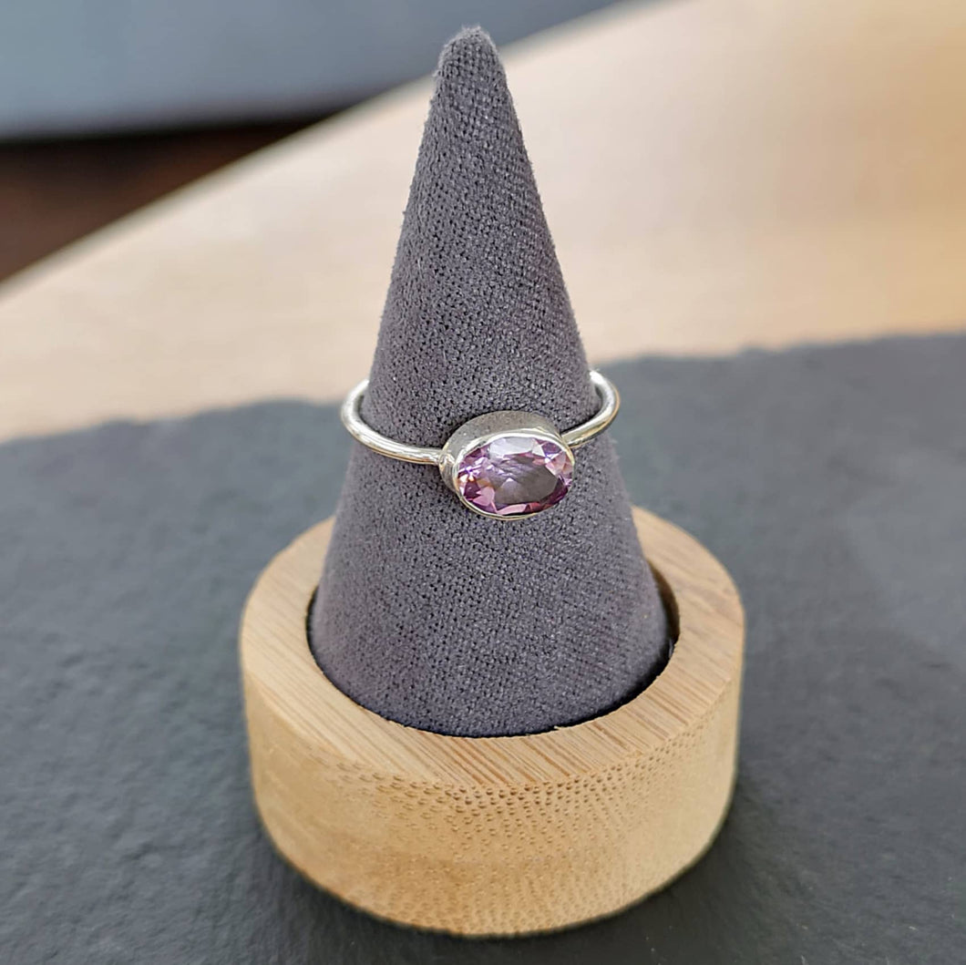 Bague en argent pierre naturelle améthyste