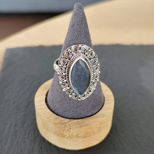 Charger l&#39;image dans la galerie, Bague indienne en argent labradorite Jaipur
