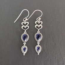 Charger l&#39;image dans la galerie, Boucles d&#39;oreilles argent 925 en pierre kyanite
