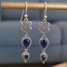 Charger l&#39;image dans la galerie, Boucles d&#39;oreilles argent 925 en pierre kyanite
