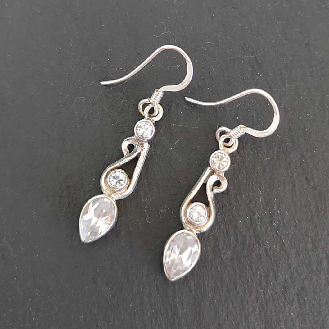 Boucles d'oreilles argent zircons Jyothi