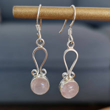 Charger l&#39;image dans la galerie, Boucles d&#39;oreilles argent quartz rose Jyothi
