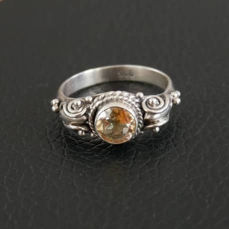 Bague en argent citrine Jaipur