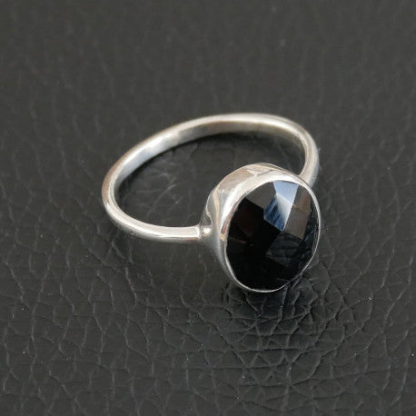 Bague en argent onyx